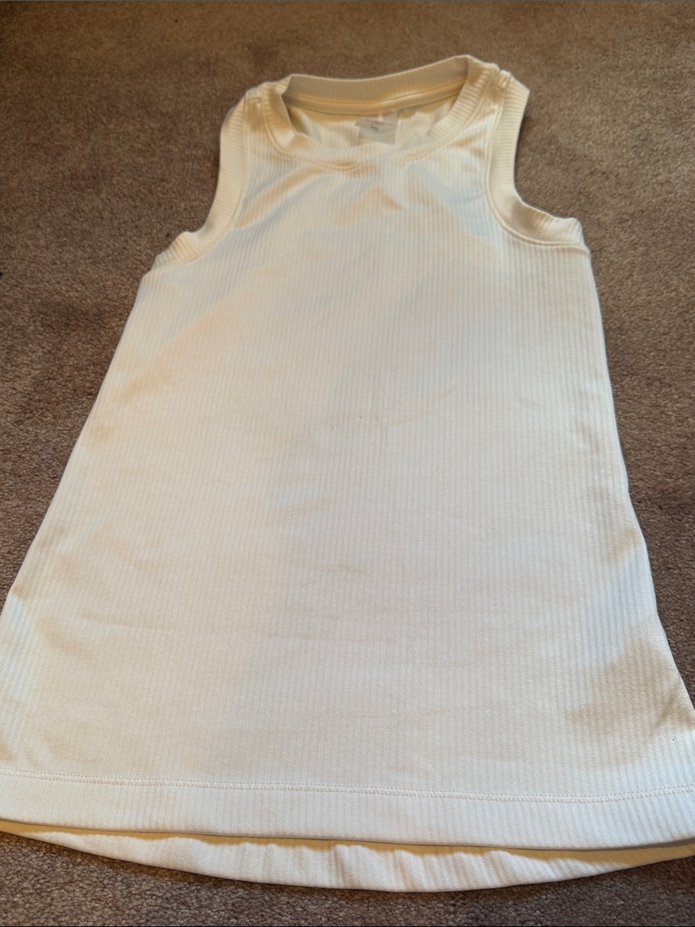 Women’s Ribbed Cream Tank Top - Picture 4 of 6